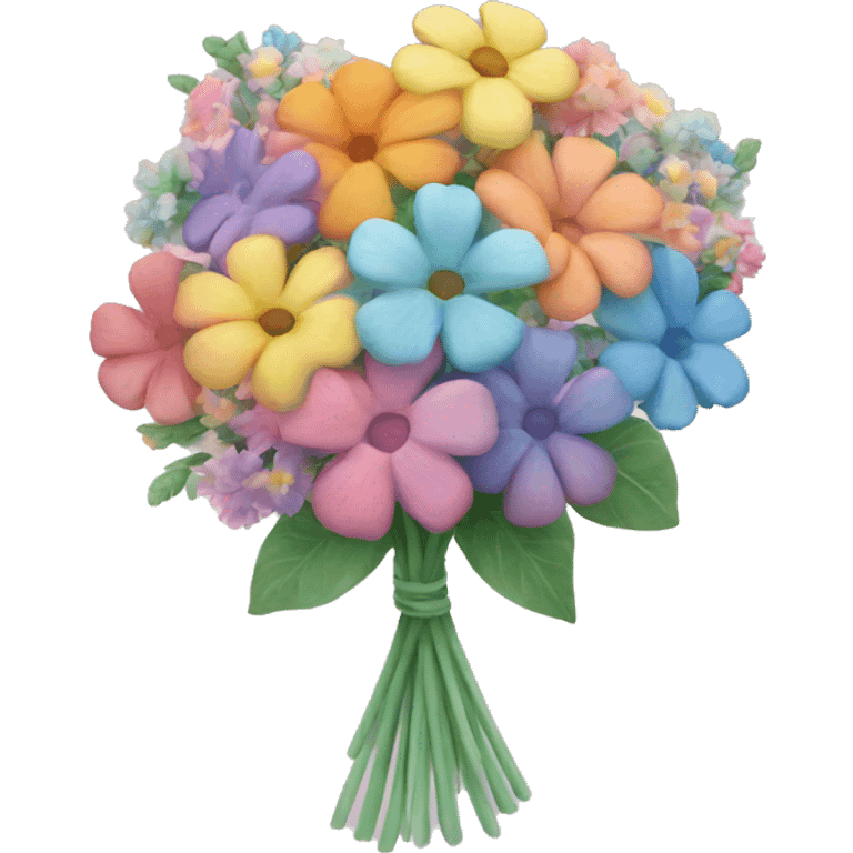 Flower bouquet pastel rainbow  emoji