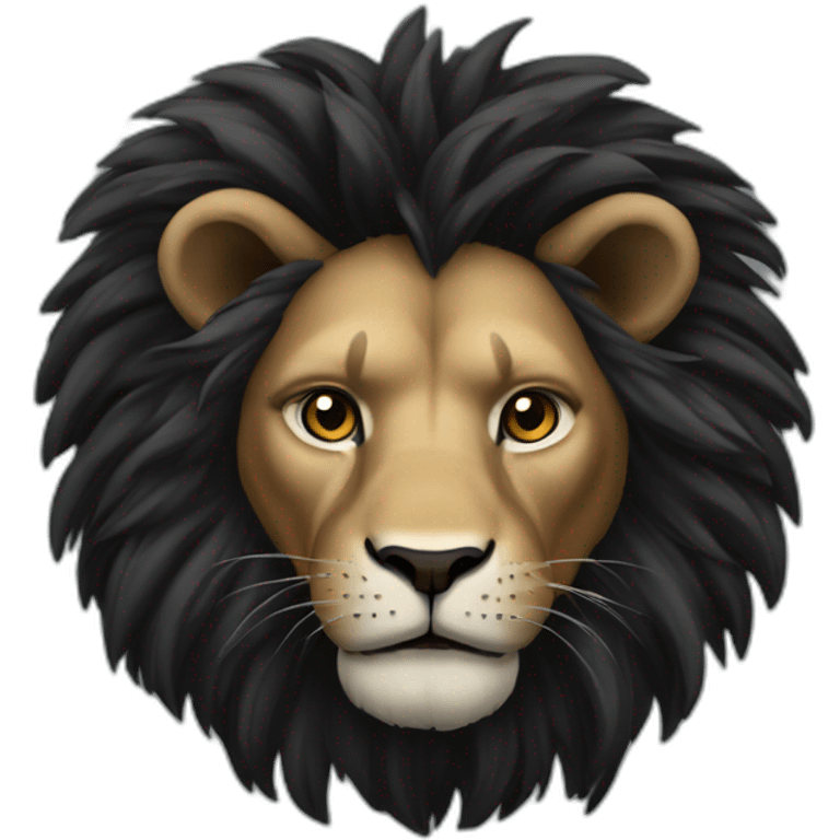 Lion crinière noire emoji