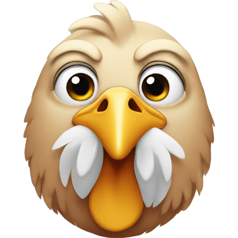 chicken emoji looking at you like your stupid  emoji