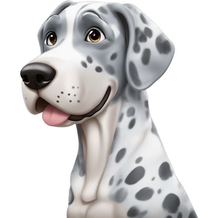 Blue Merle Great Dane getting a massage  emoji