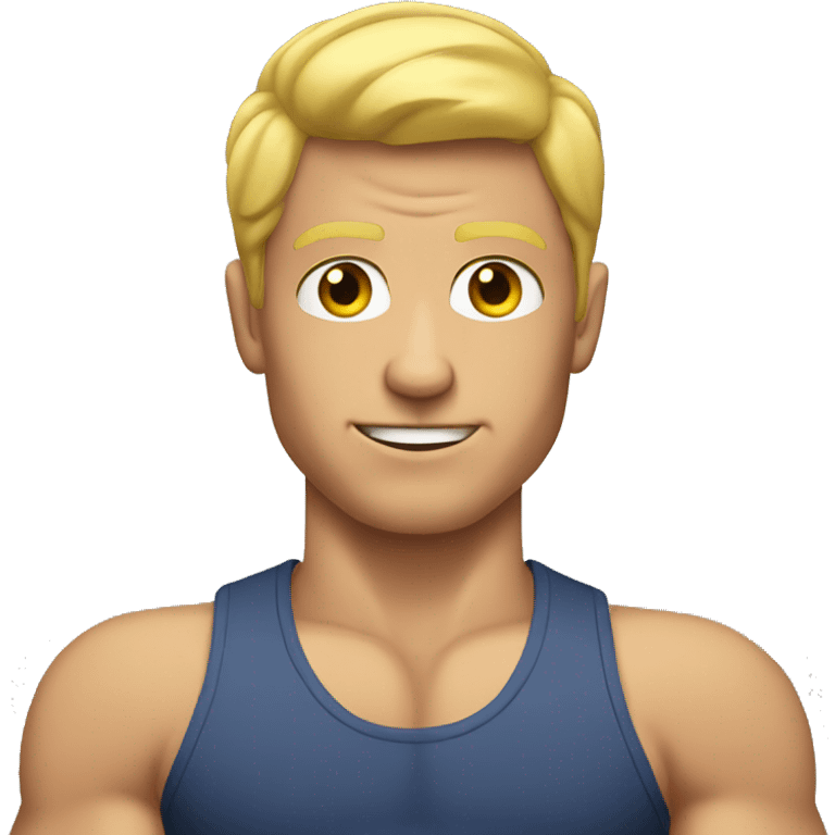 Blonde guy with muscles emoji