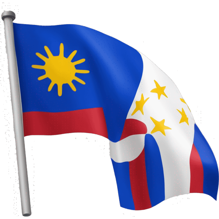 Generate normal looking Philippine flag but the color blue and red are swap emoji