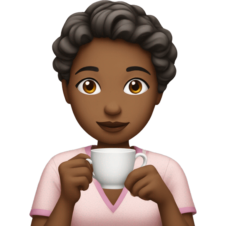 Girl sipping tea emoji