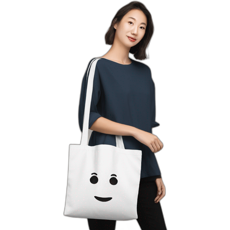 tote bag white emoji