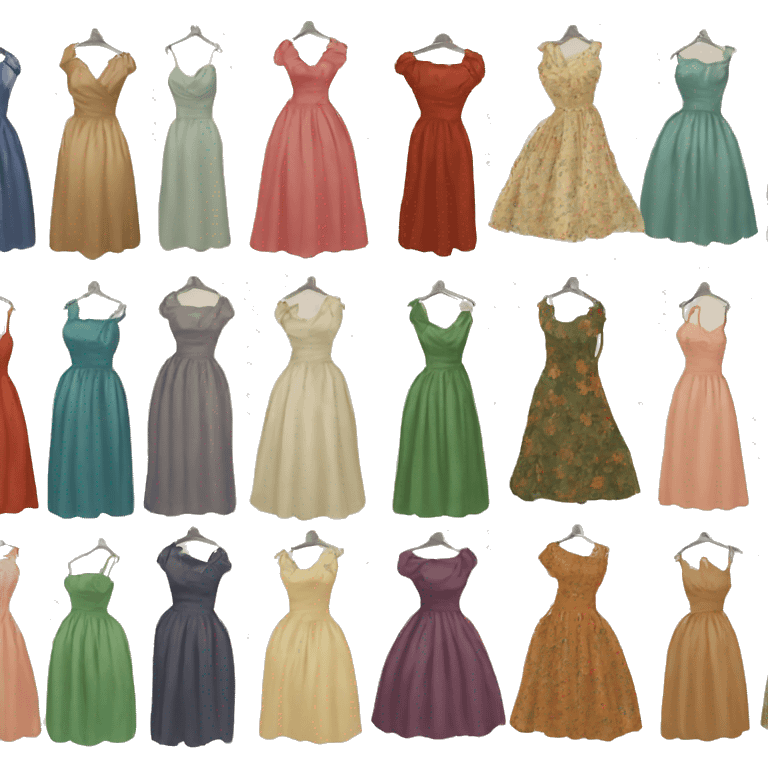 Rack of vintage silk dresses  emoji