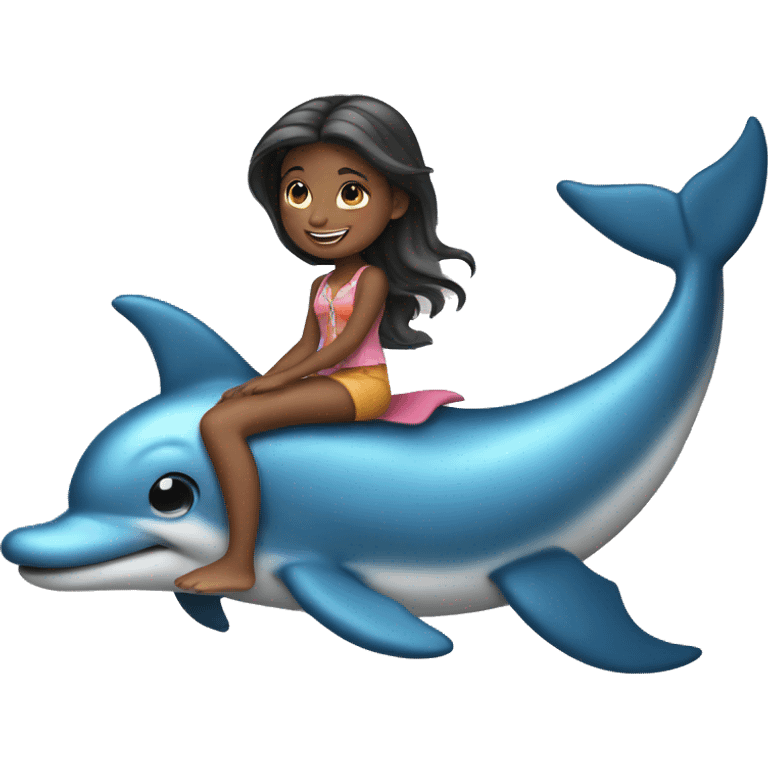 girl riding a dolphin emoji