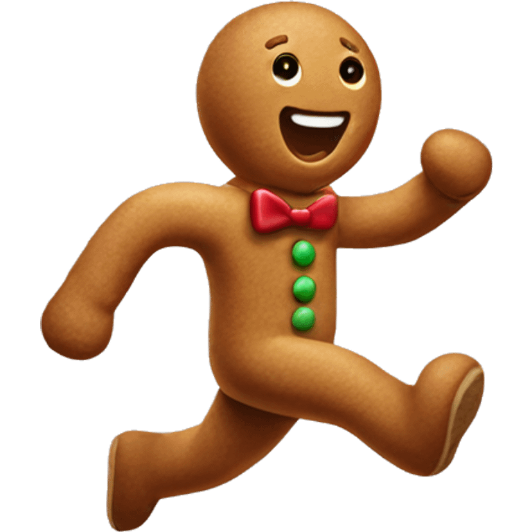 Gingerbread man running emoji