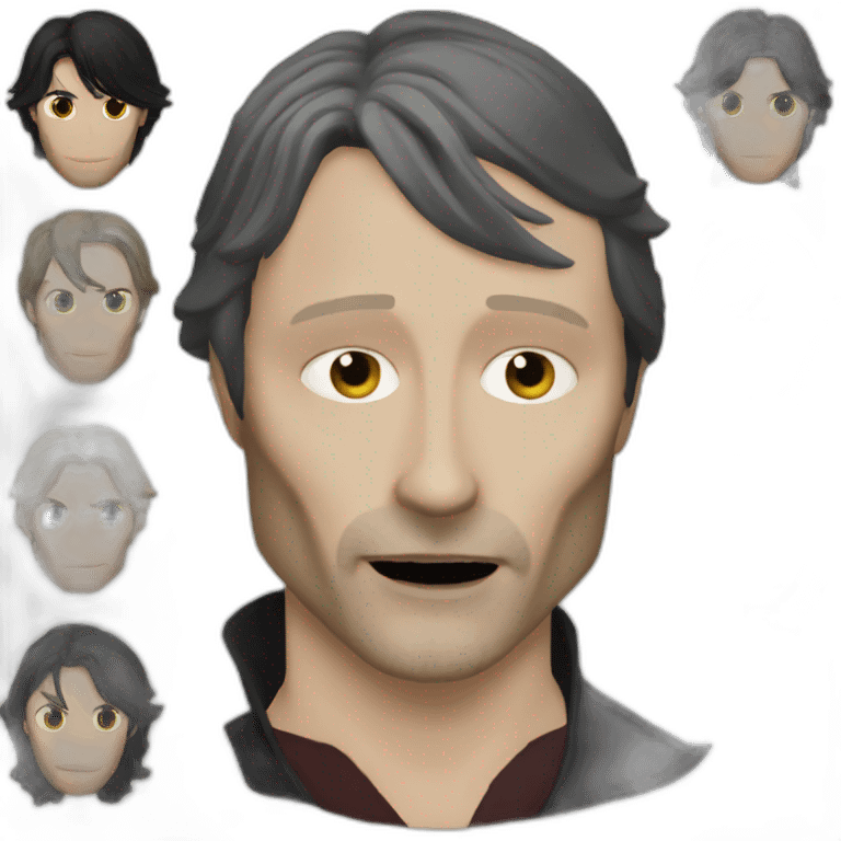 mads mikkelsen as a black haired vampire emoji