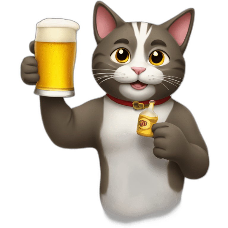 Cat drinking beer emoji