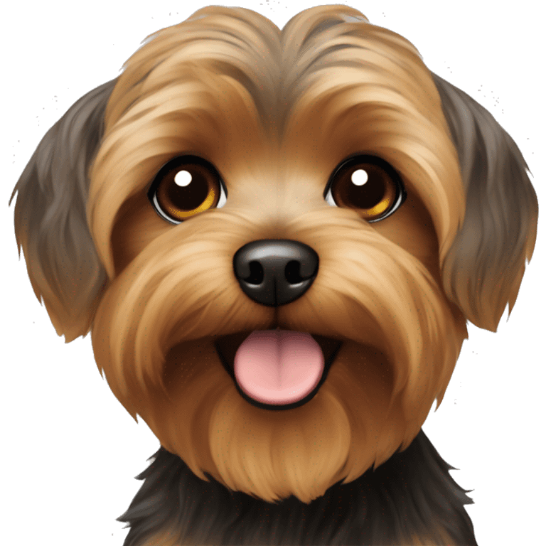 Brown yorkie poo emoji