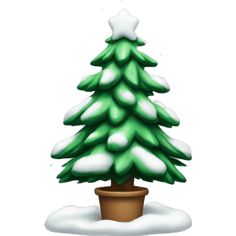 Christmas tree with snow on it  emoji