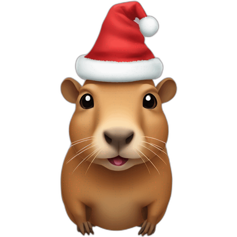 Capybara wearing Santa hat emoji