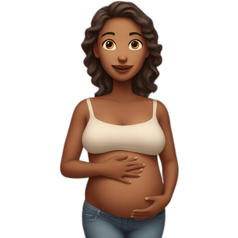 woman with baby belly emoji