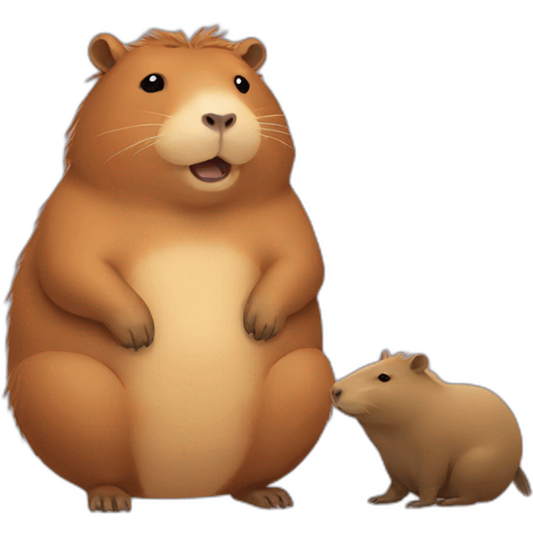 Capybara and a gut emoji