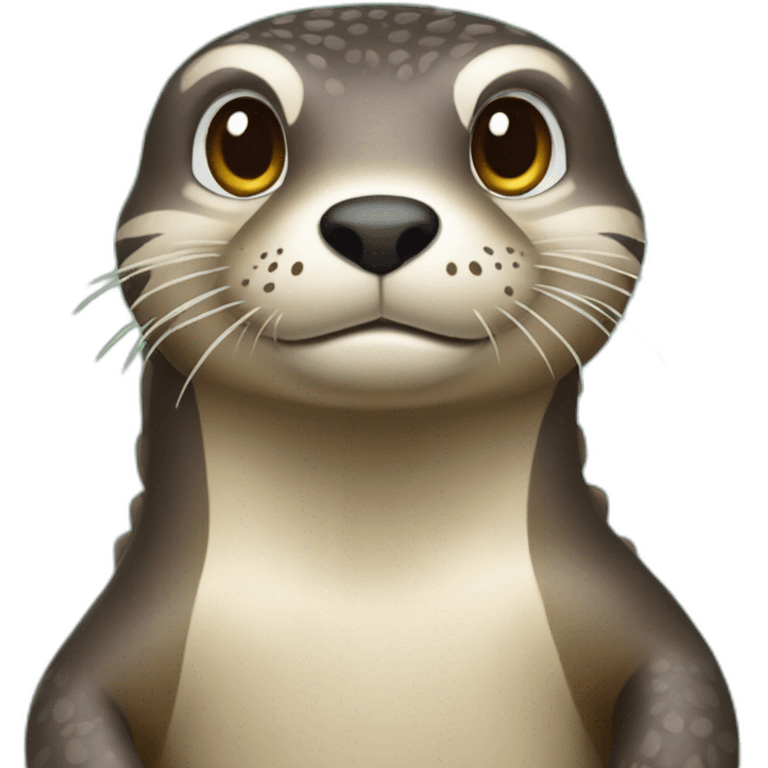 Loutre sur dinosaure emoji