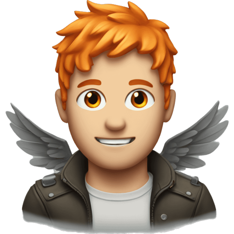 Jason with orange hair with wings emoji