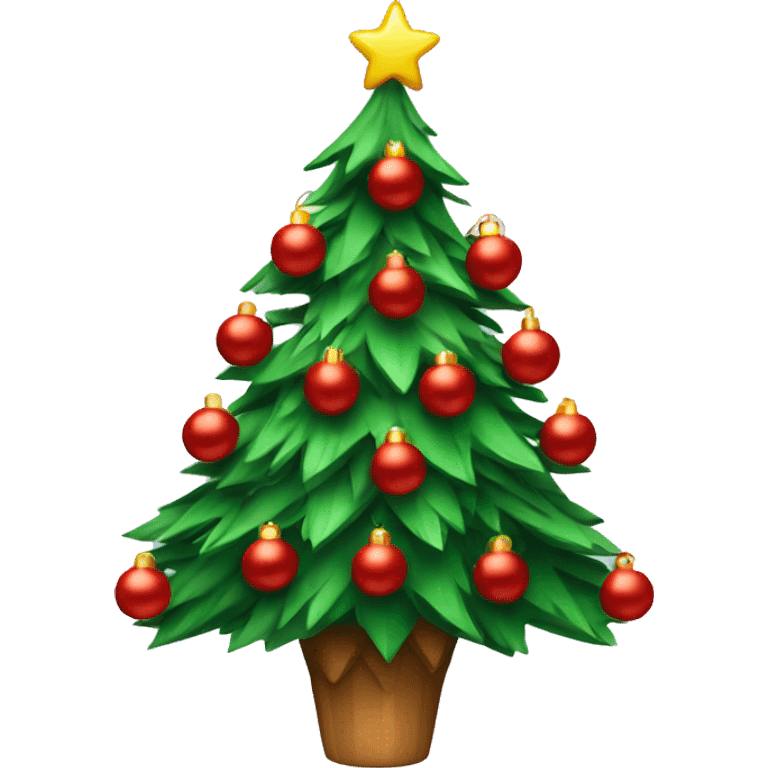 Christmas tree with red decorations emoji