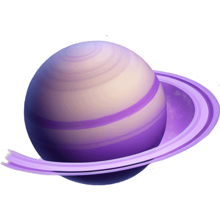 Saturn planet with glob in light purple and the circle around in light greeen emoji