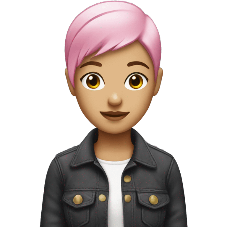 Pink haired girl with a buzzcut  emoji