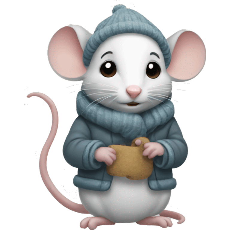 Mouse winter emoji