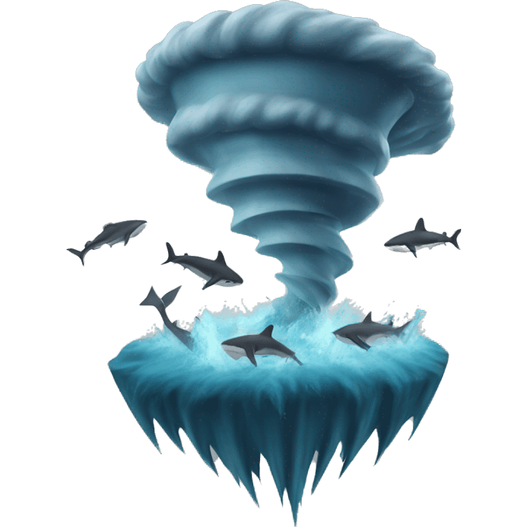 Tornado with sharks inside  emoji