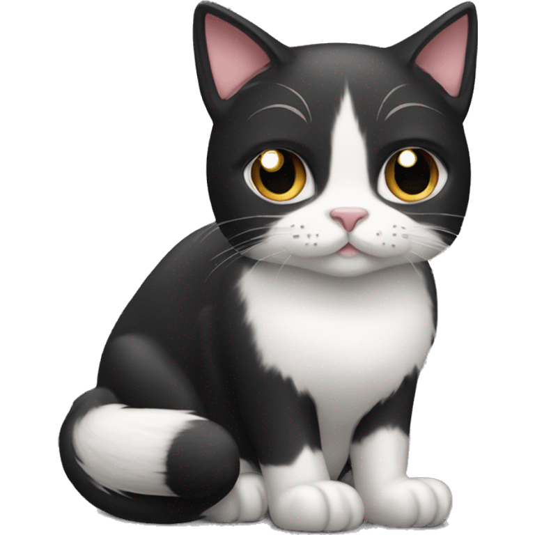 tuxedo cat hockey player  emoji