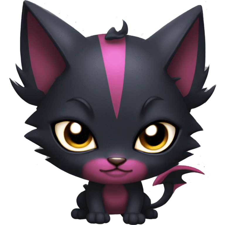 Cool Cute Edgy Black Dark Chibi Cat-Noibat-Noivern-Litten-Fakémon-hybrid emoji