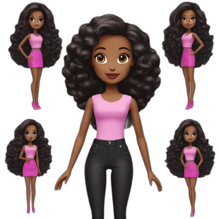 Black Girl Barbie Long Hair emoji