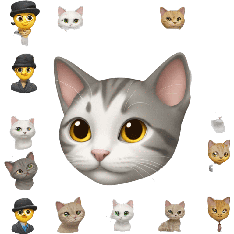 The cat shows the class emoji