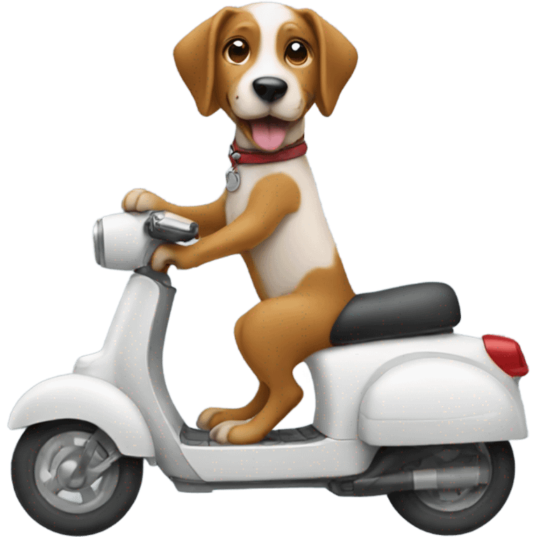 Dog riding a scooter  emoji