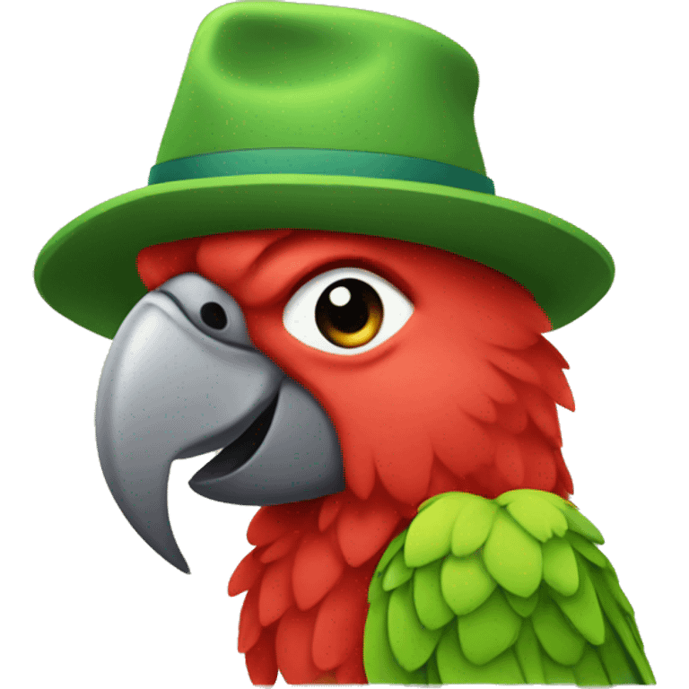 Parrot with a wool hat emoji