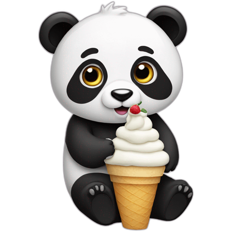 Panda eating ice cream emoji