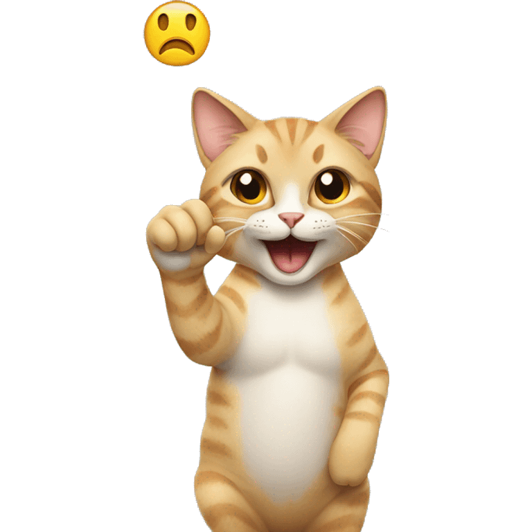 Cat giving middle finger emoji