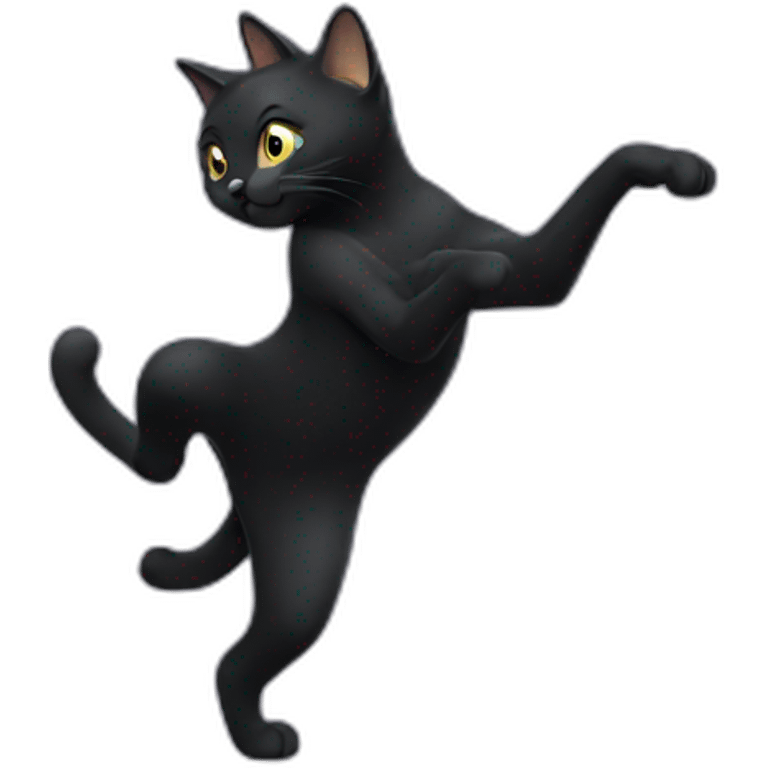 black cat dancing emoji