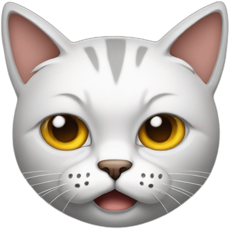 Angry cat with pierced ears emoji