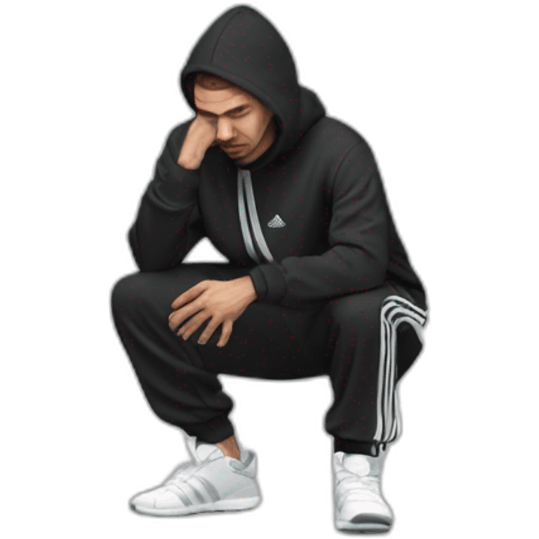 Slav Guy  wearing Adidas squatting emoji