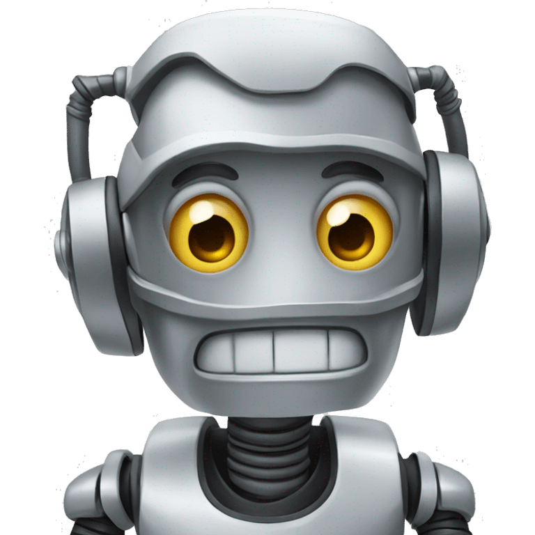 A cartoon funny robot emoji