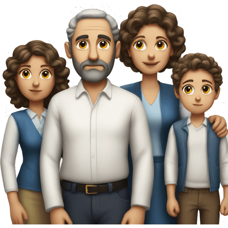 jewish family  photorealistic serious emoji