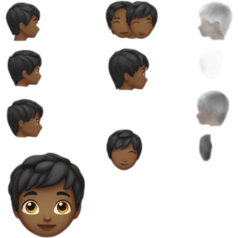 black short hair young boy emoji