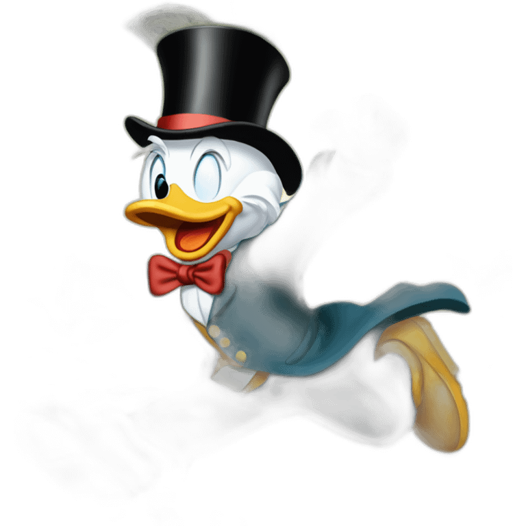 Scrooge McDuck  jumping in money emoji