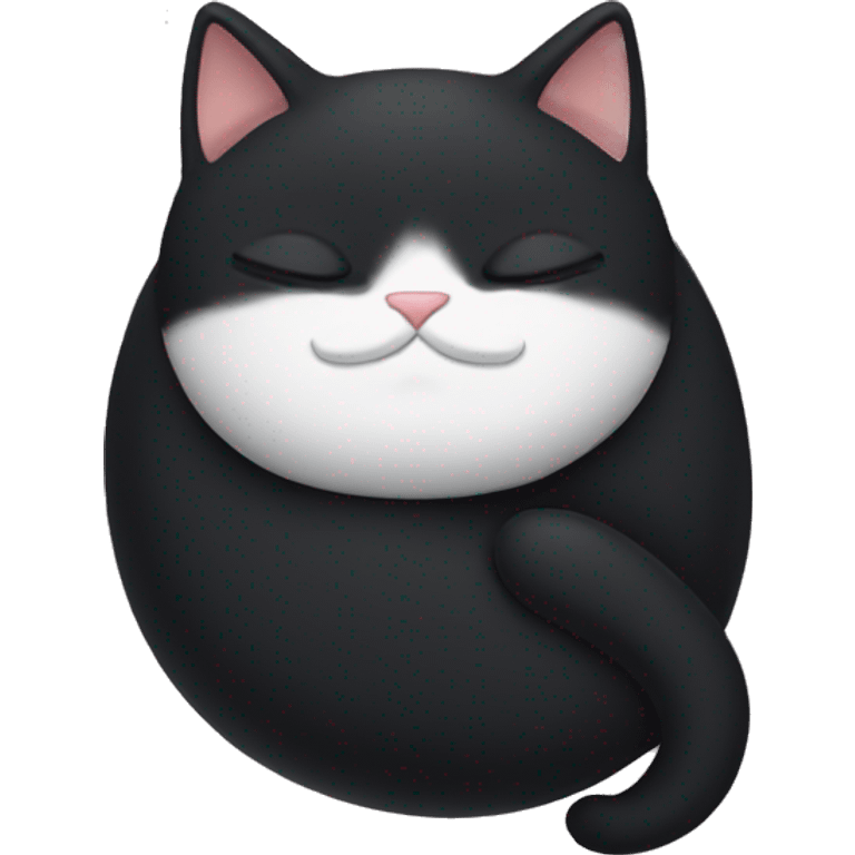 black cat sleeping emoji