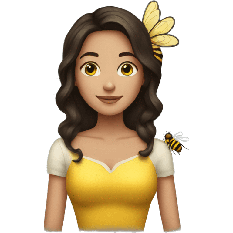 Brunette girl, queen of bees emoji