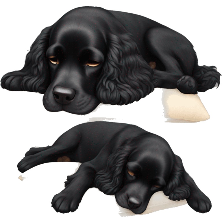 Black cocker spaniel sleeping emoji