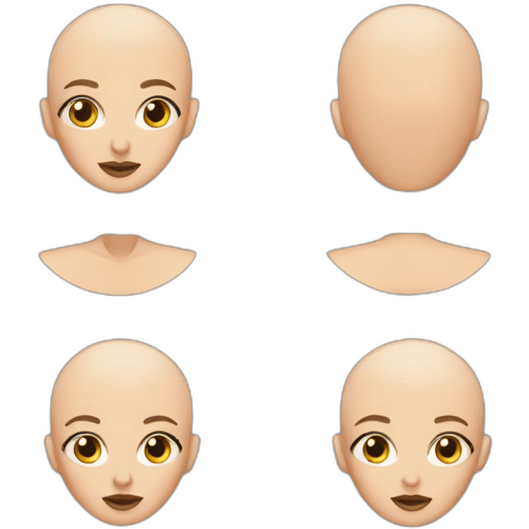 A girl with bald head emoji