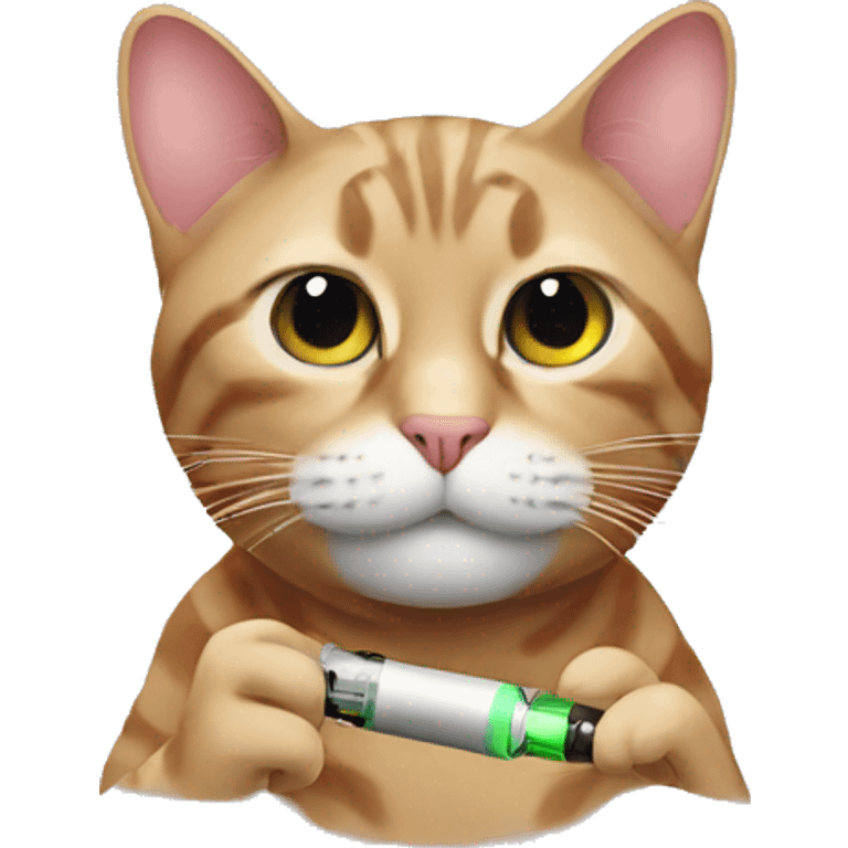 Cat with vape emoji