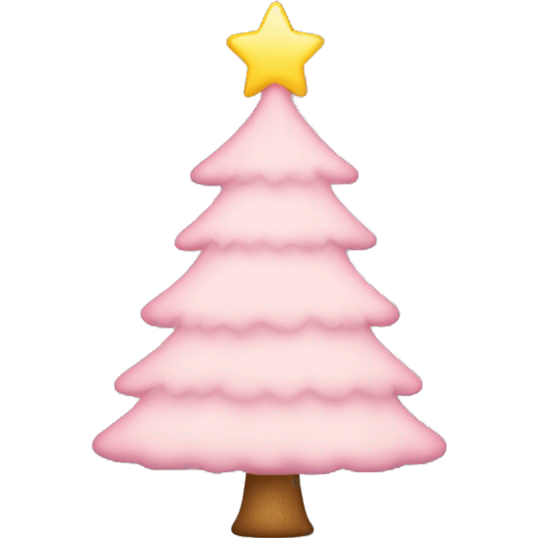 pastel pink christmas tree with lights emoji