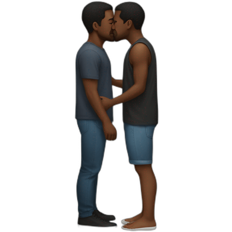 Black men kissing emoji