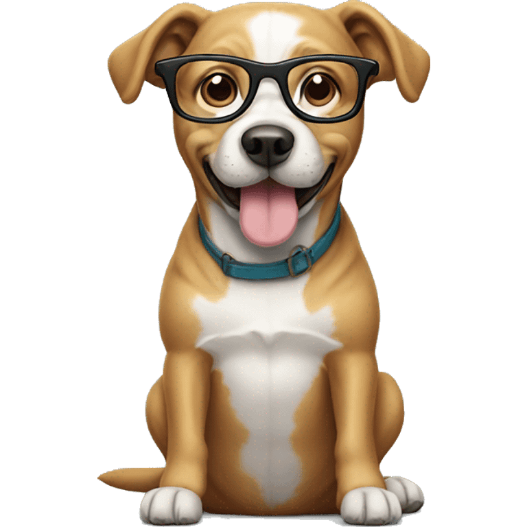 Dog wearing glasses emoji