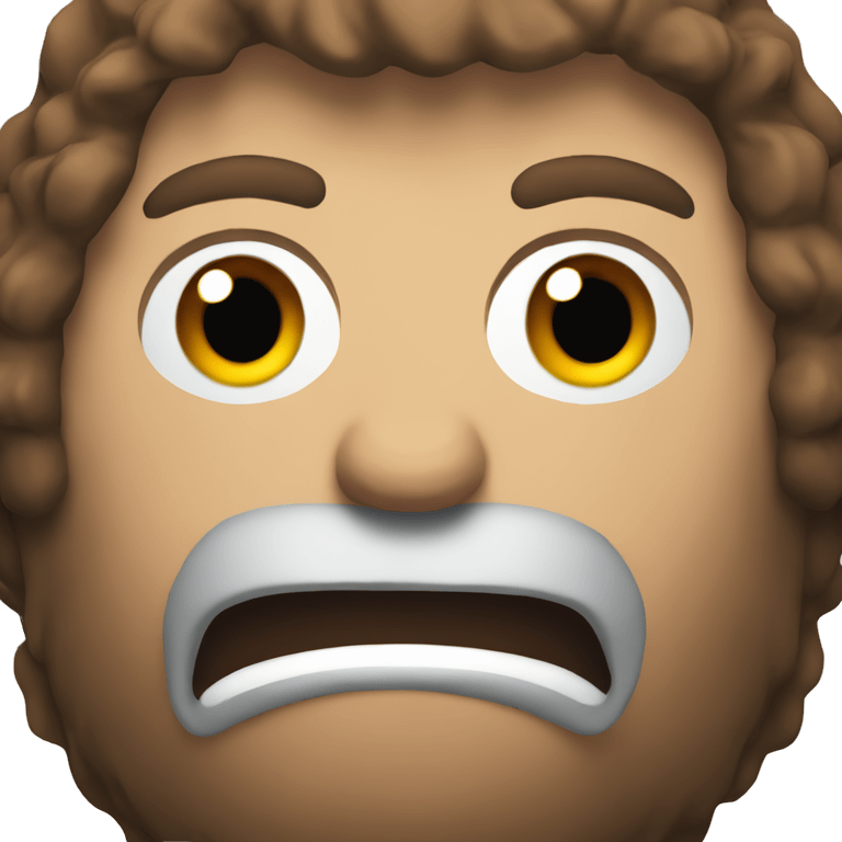 angry male head with a beard and scruffy brown hair  emoji