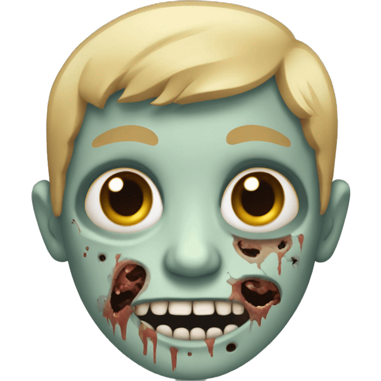 zombie boy with blond hair and brown eyes emoji